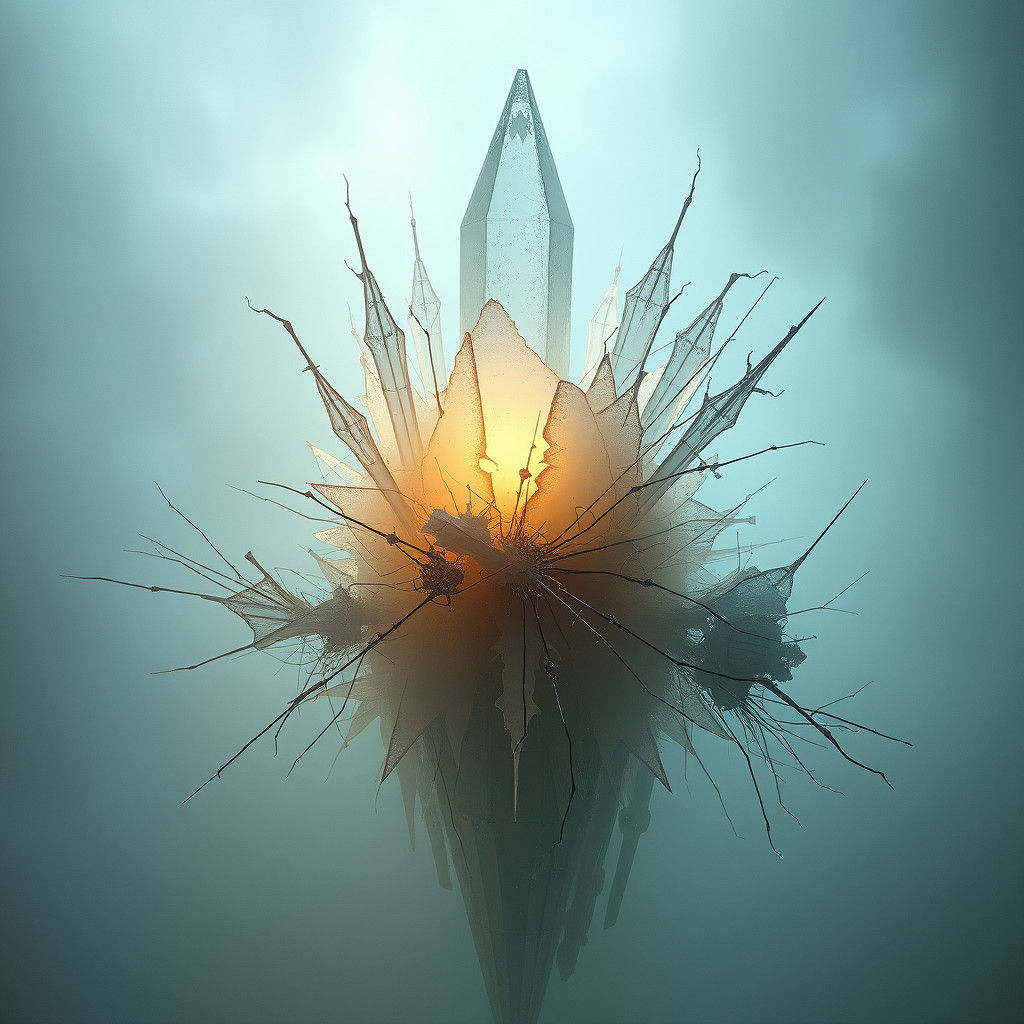 Fractured Crystal in Biomechanical Surrealism Style