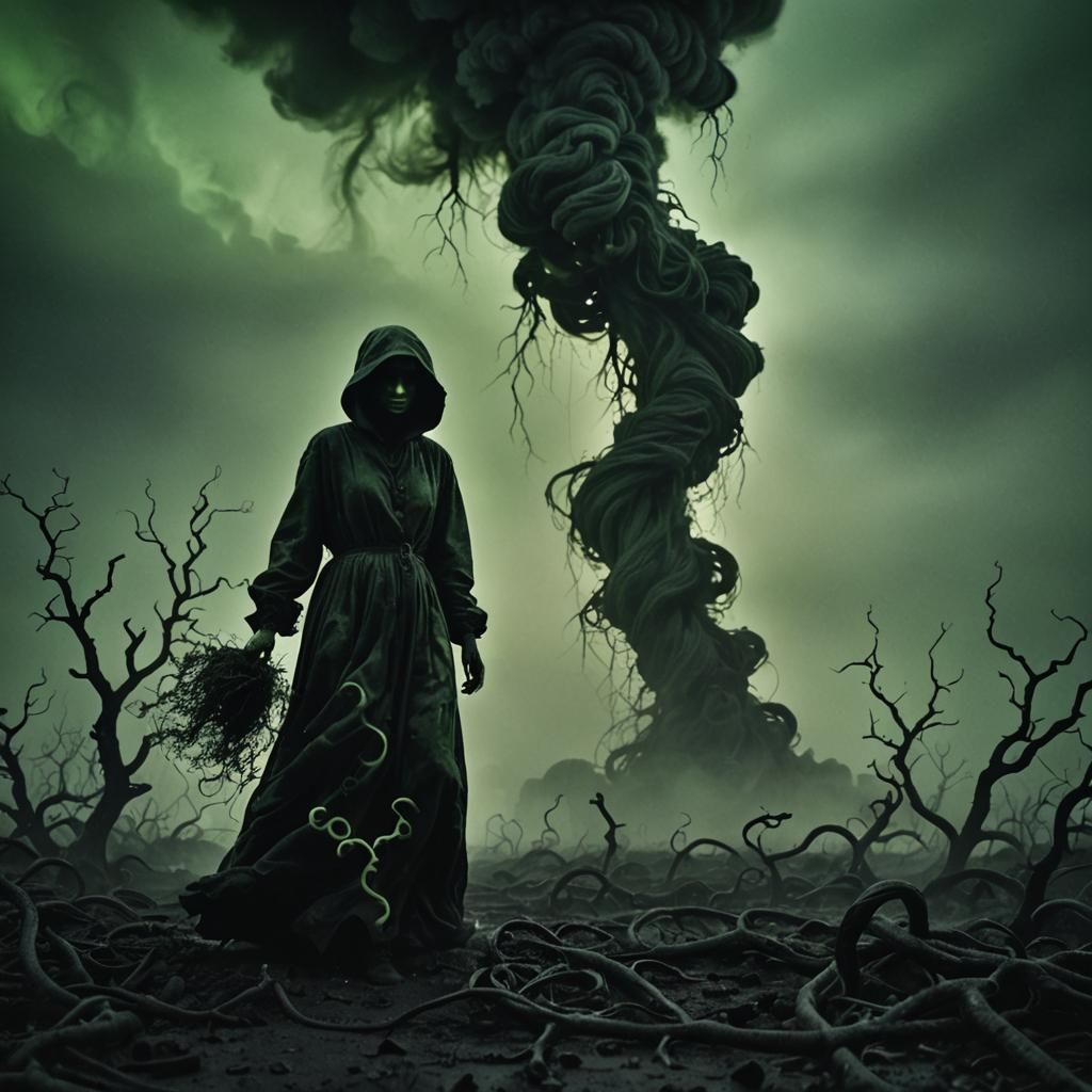 Dark Surrealism: Mist in a Desolate Wasteland