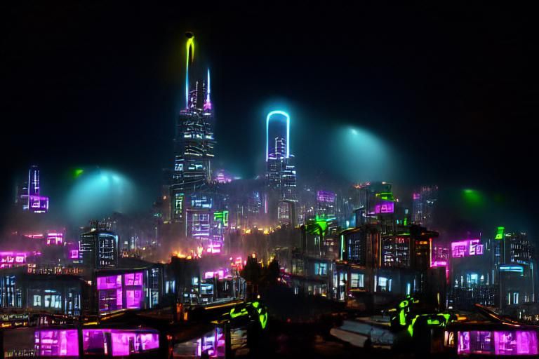 Neon Cyberpunk Cityscape