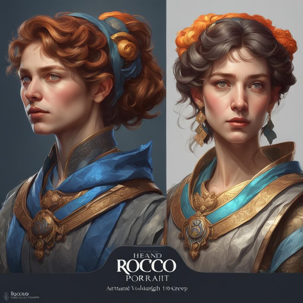 Detailed Portrait in Rococo and Artgerm Style