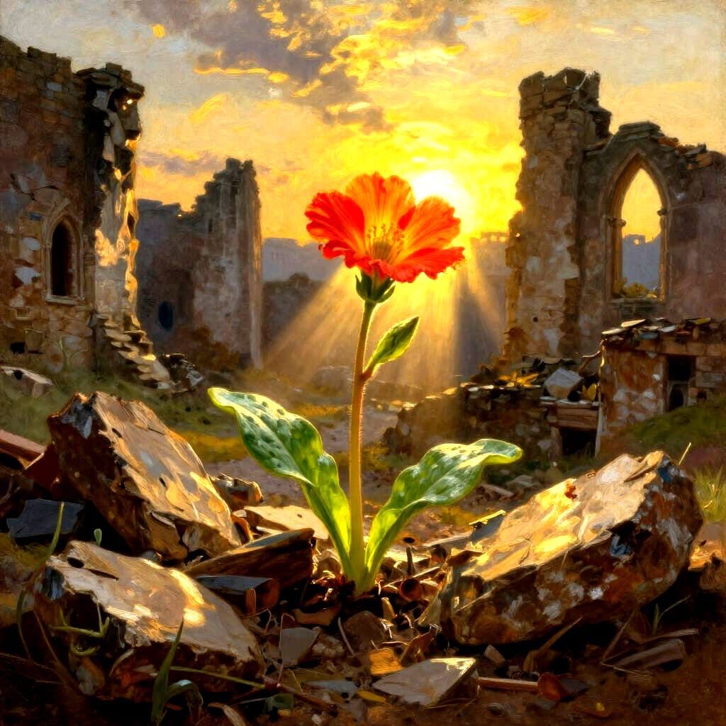 New Life Blooms Amidst Medieval Ruins