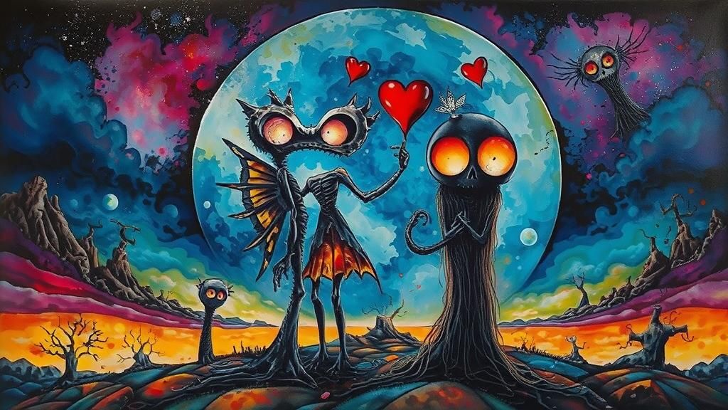 Political Dreamscape: Surreal Charcoal Drawing