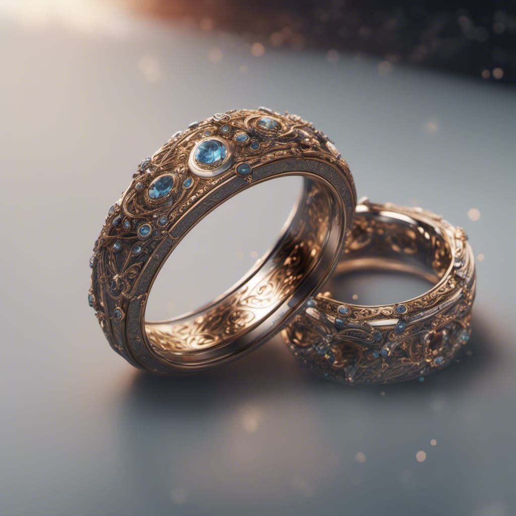 Modern Wedding Ring in Detailed Matte Painting