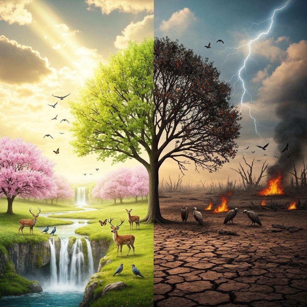 Surreal Dichotomy: Paradise and Wasteland Divide