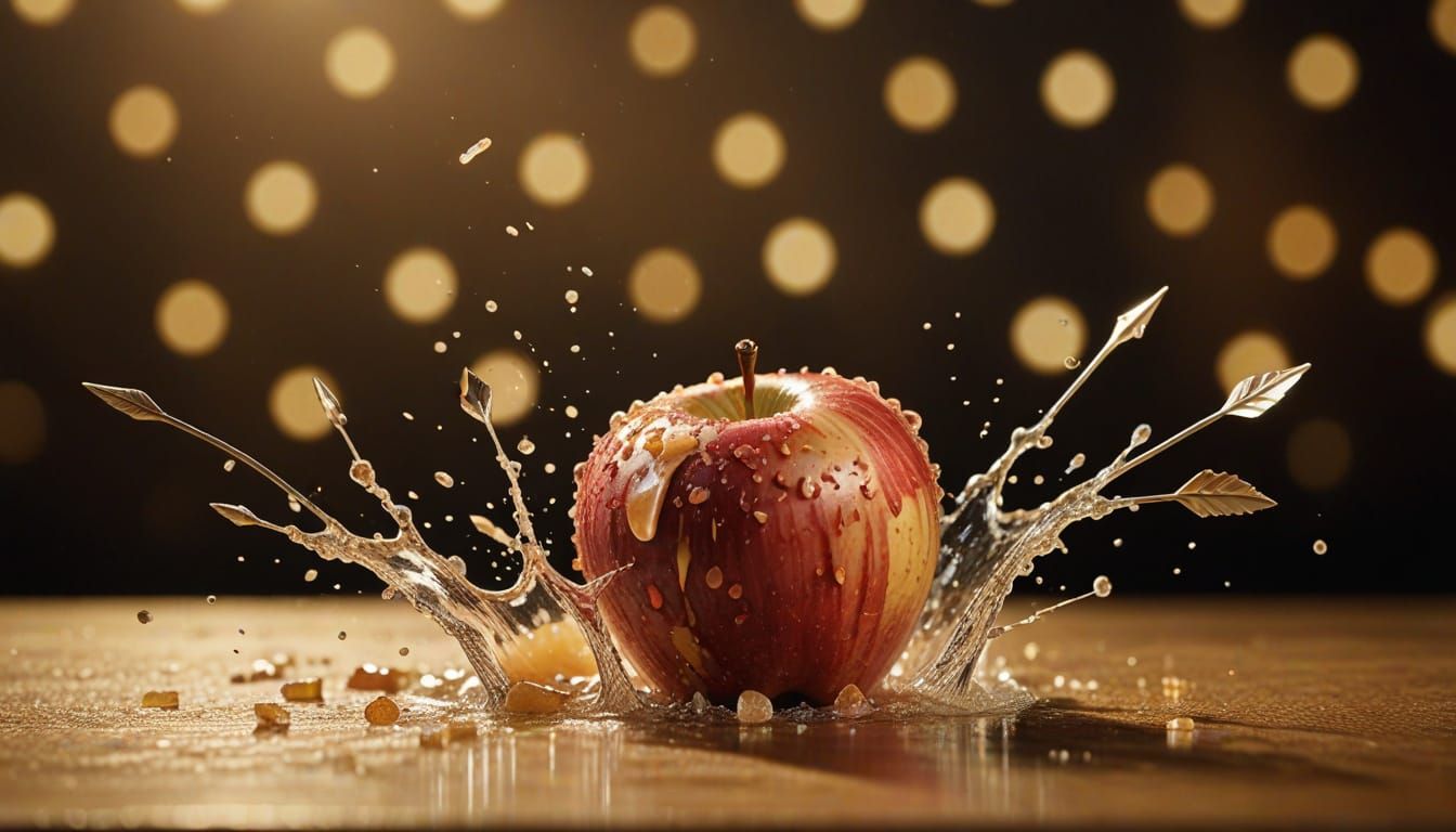 Macro Shot of Apple Pierced by Arrow