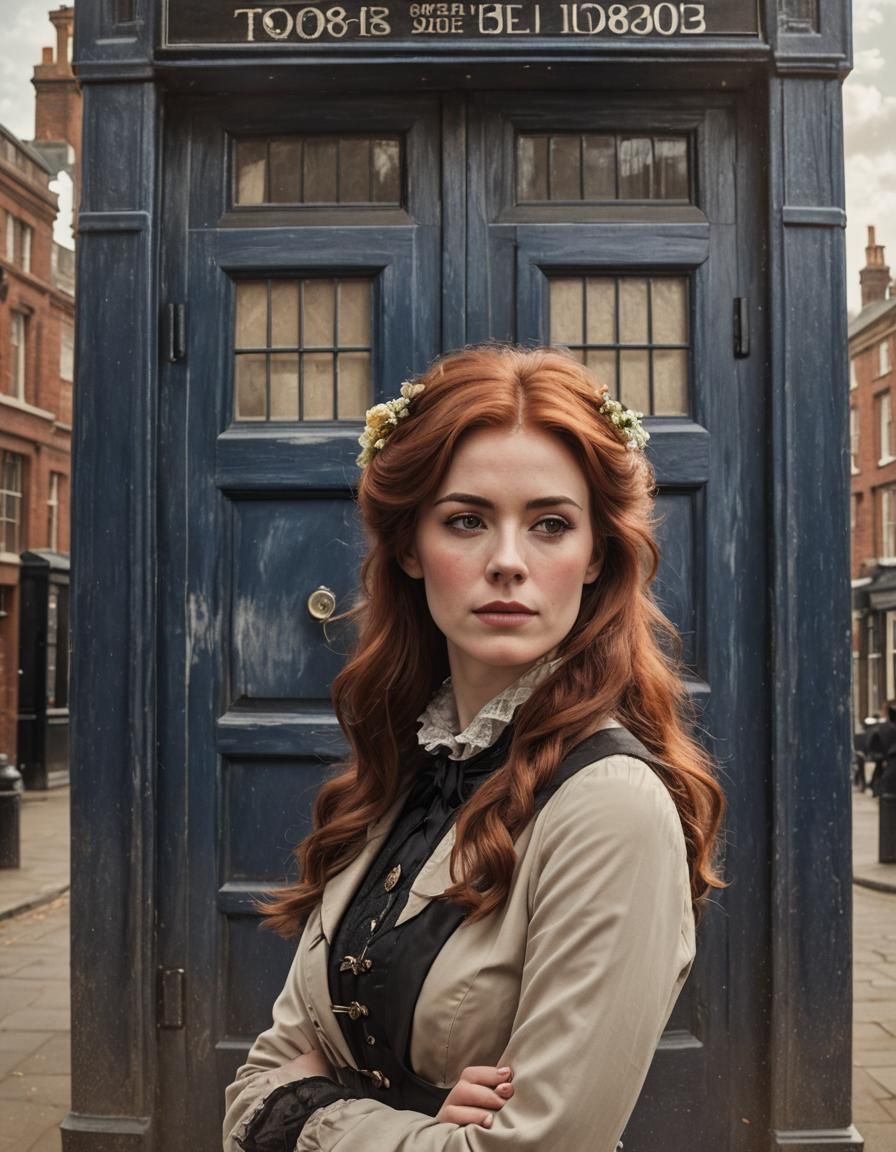 Victorian Woman with TARDIS Portrait