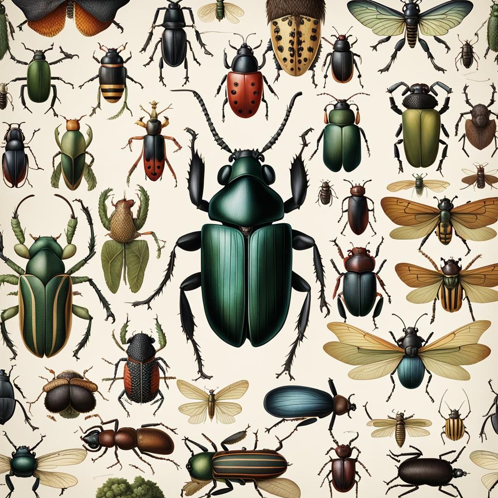 European Beetles: Entomological Atlas Page Illustration