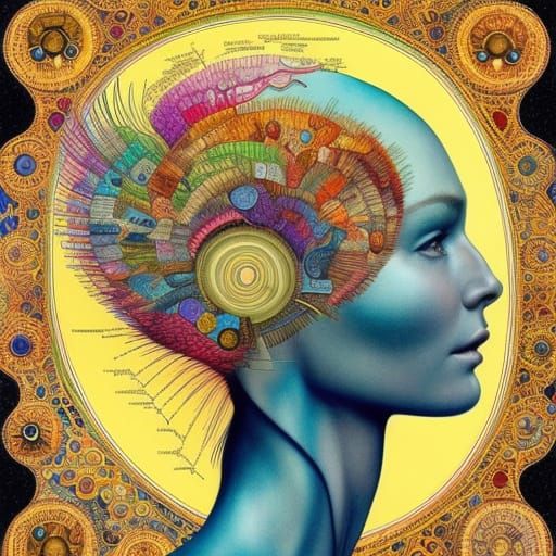 Beautiful Woman as Intricate Scientific Illustration