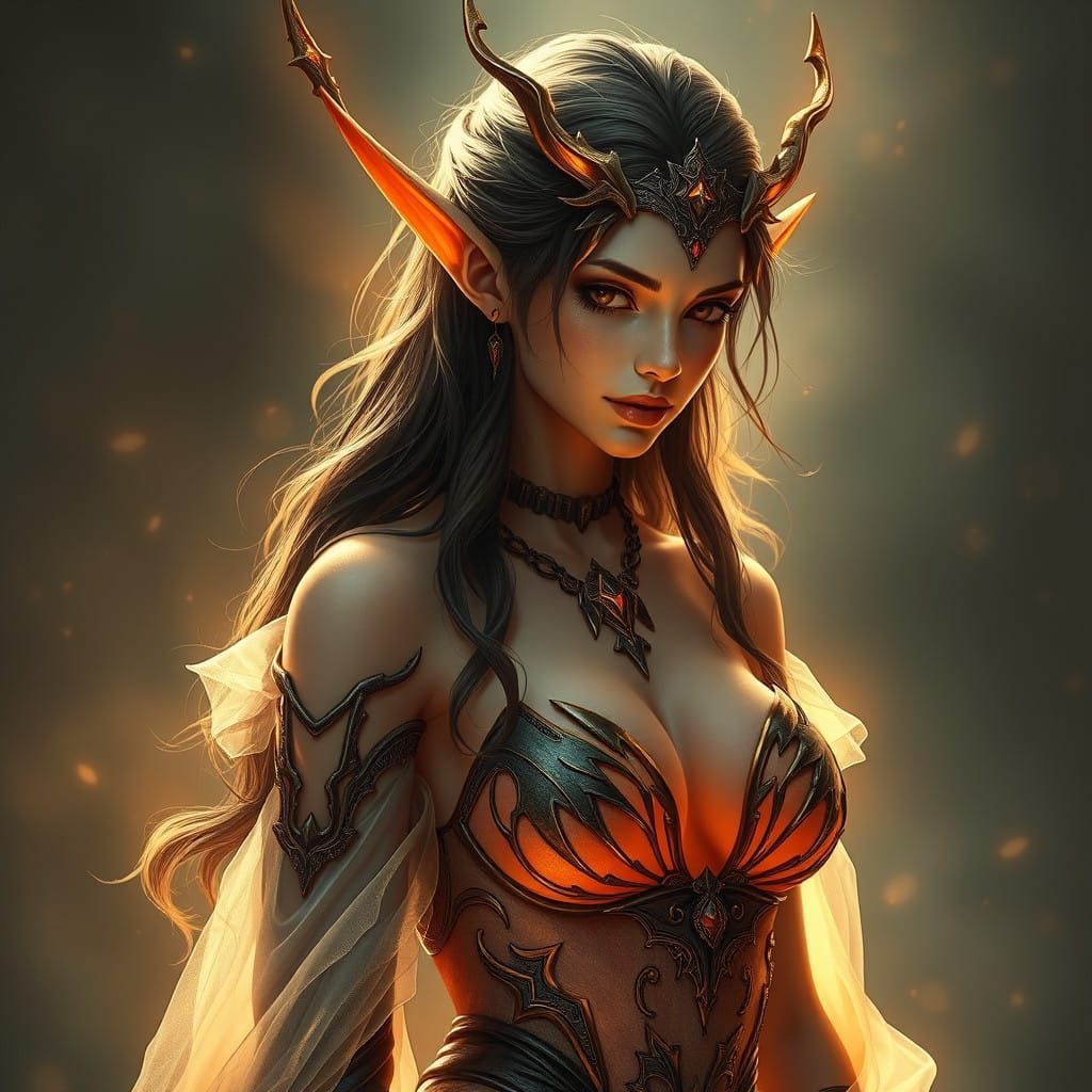 Mystical Elf Maiden in Exquisite Attire
