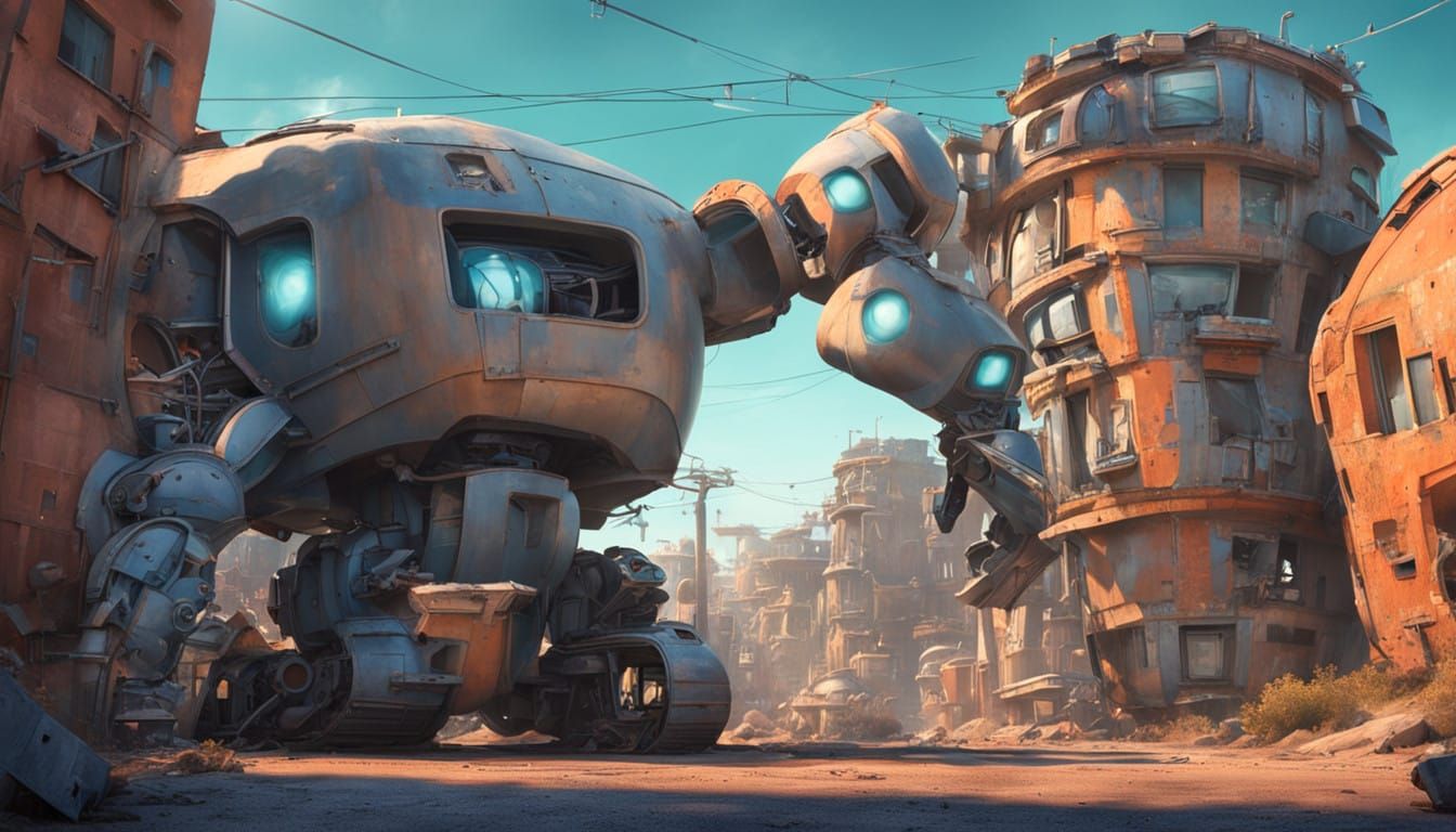 Future Bomber Soars Above Abandoned Futuristic City