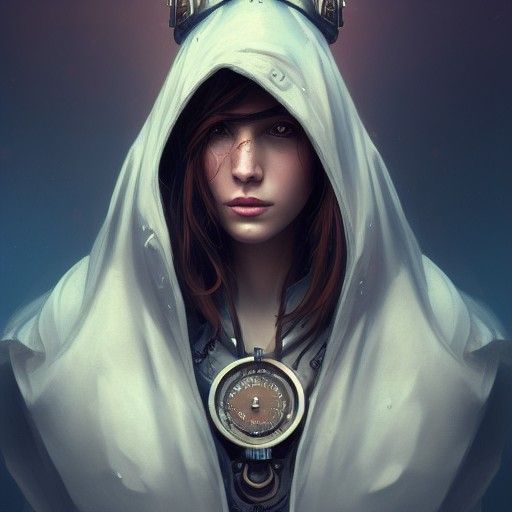 Steampunk Ape Portrait in Art Nouveau Style