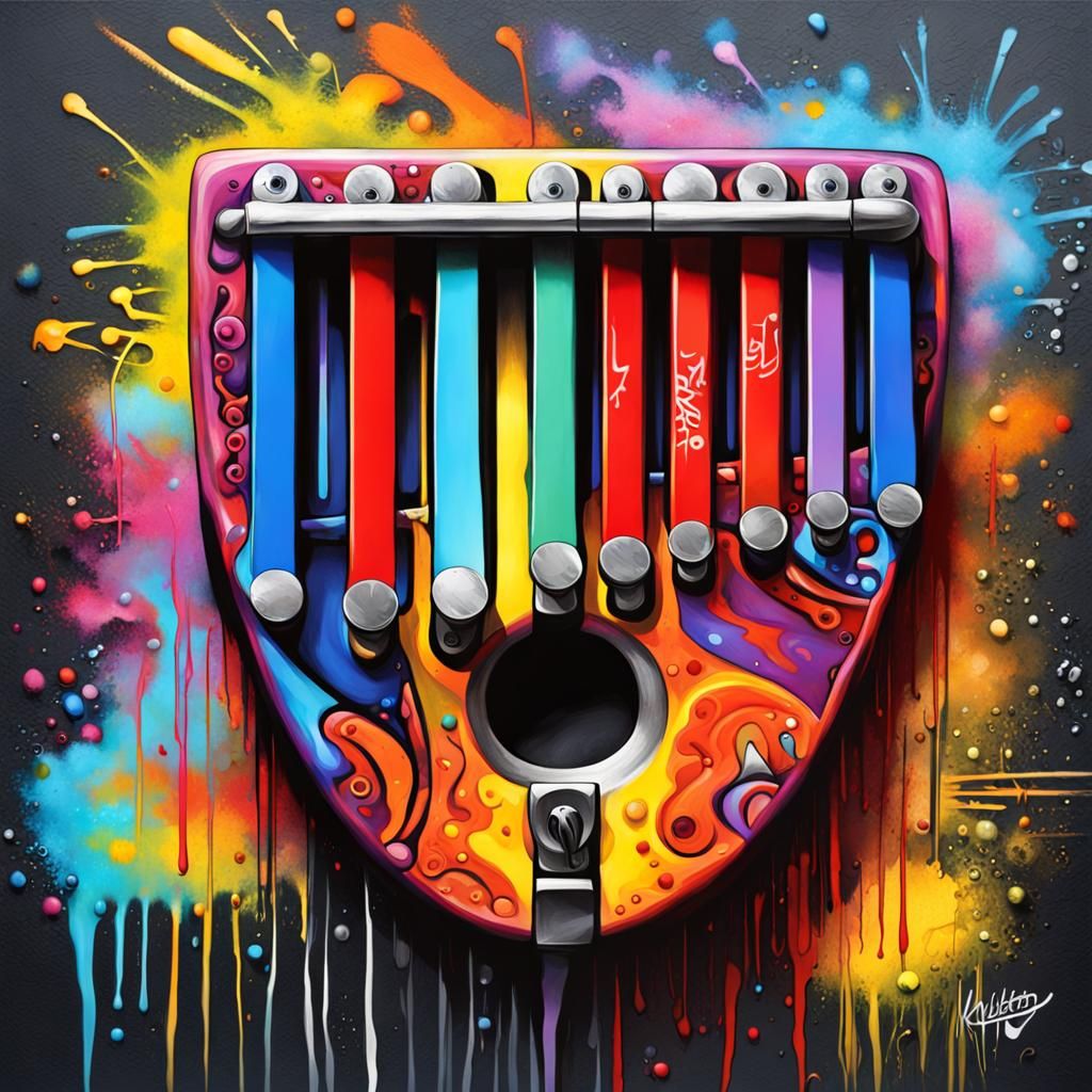 Colorful Kalimba in Graffiti Art Style