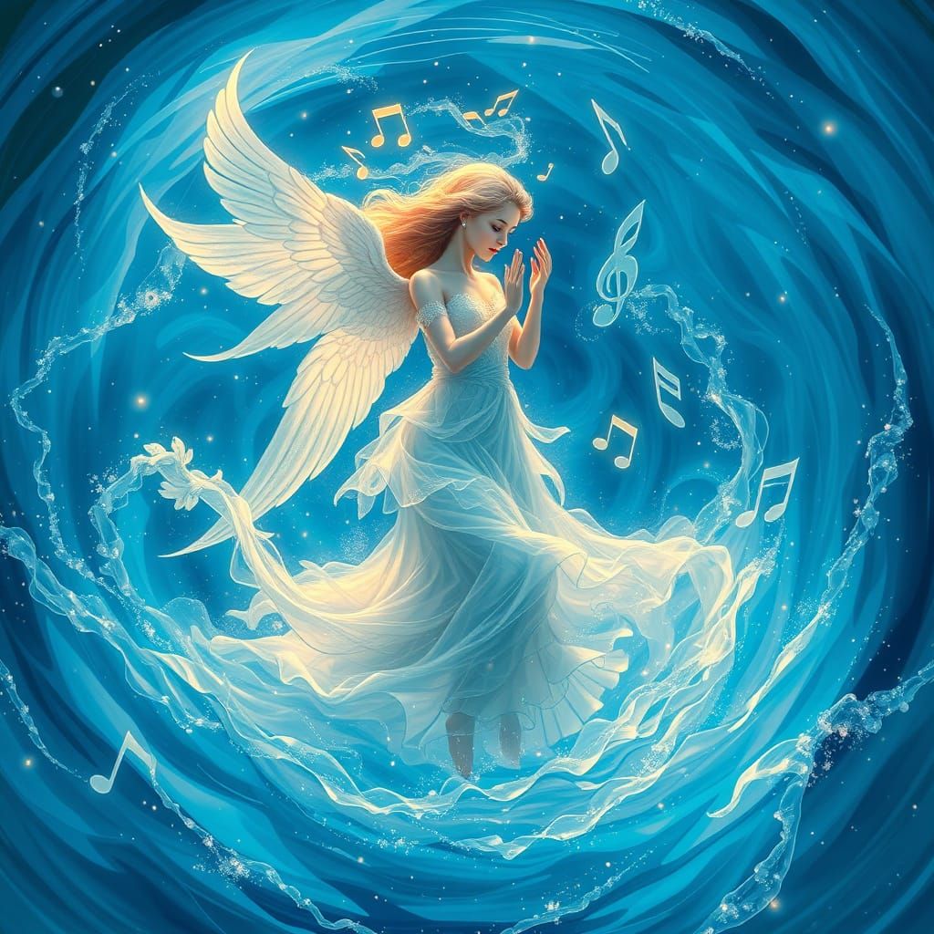 Whispers of Enchanted Music in a Shimmering Water Vortex
