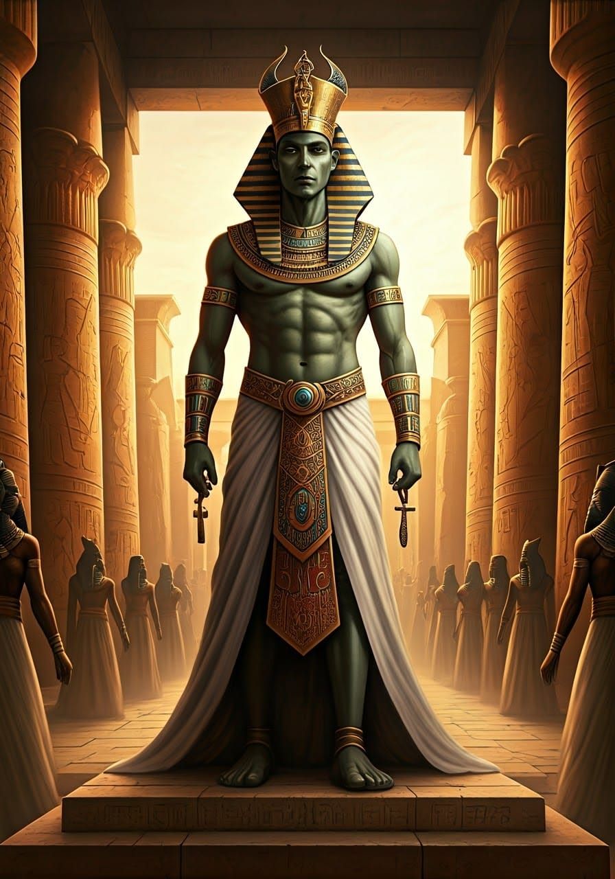 Ancient Egyptian God of Regeneration in Sunset Temple