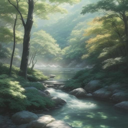 Izuku Midoriya in Serene Japanese Landscape