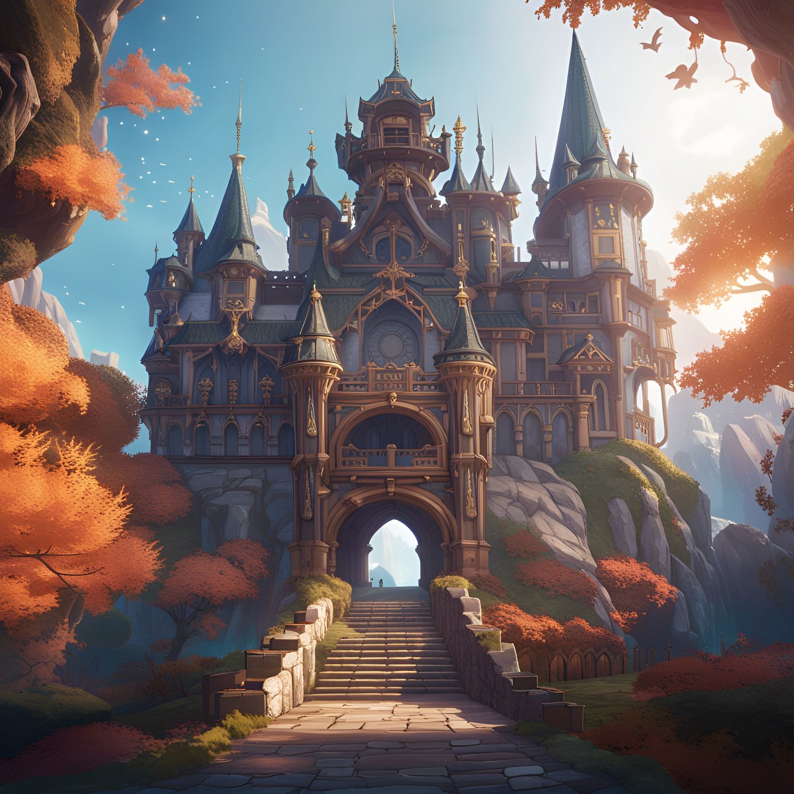 Genshin Impact Style Castle Concept Art