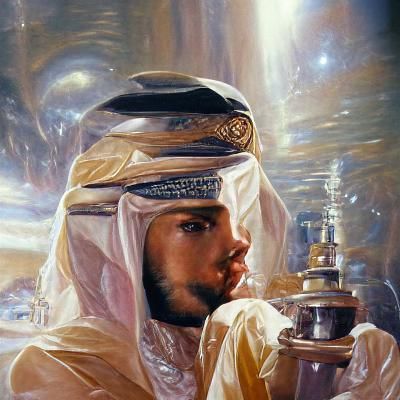 Arabian Prince Fulfills Prophecy: Oil Painting