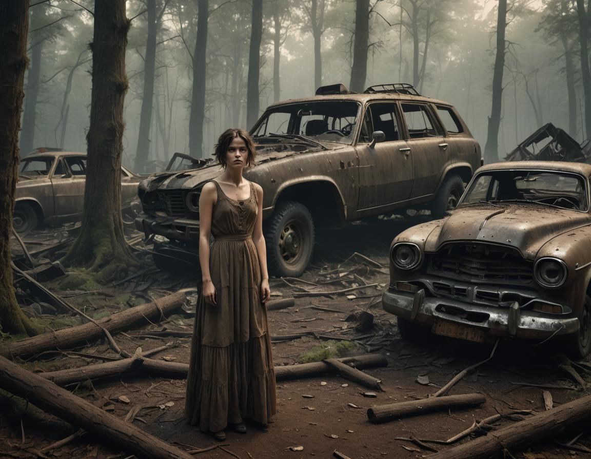 Eerie Forest Horror Scene in Gustave Doré Style