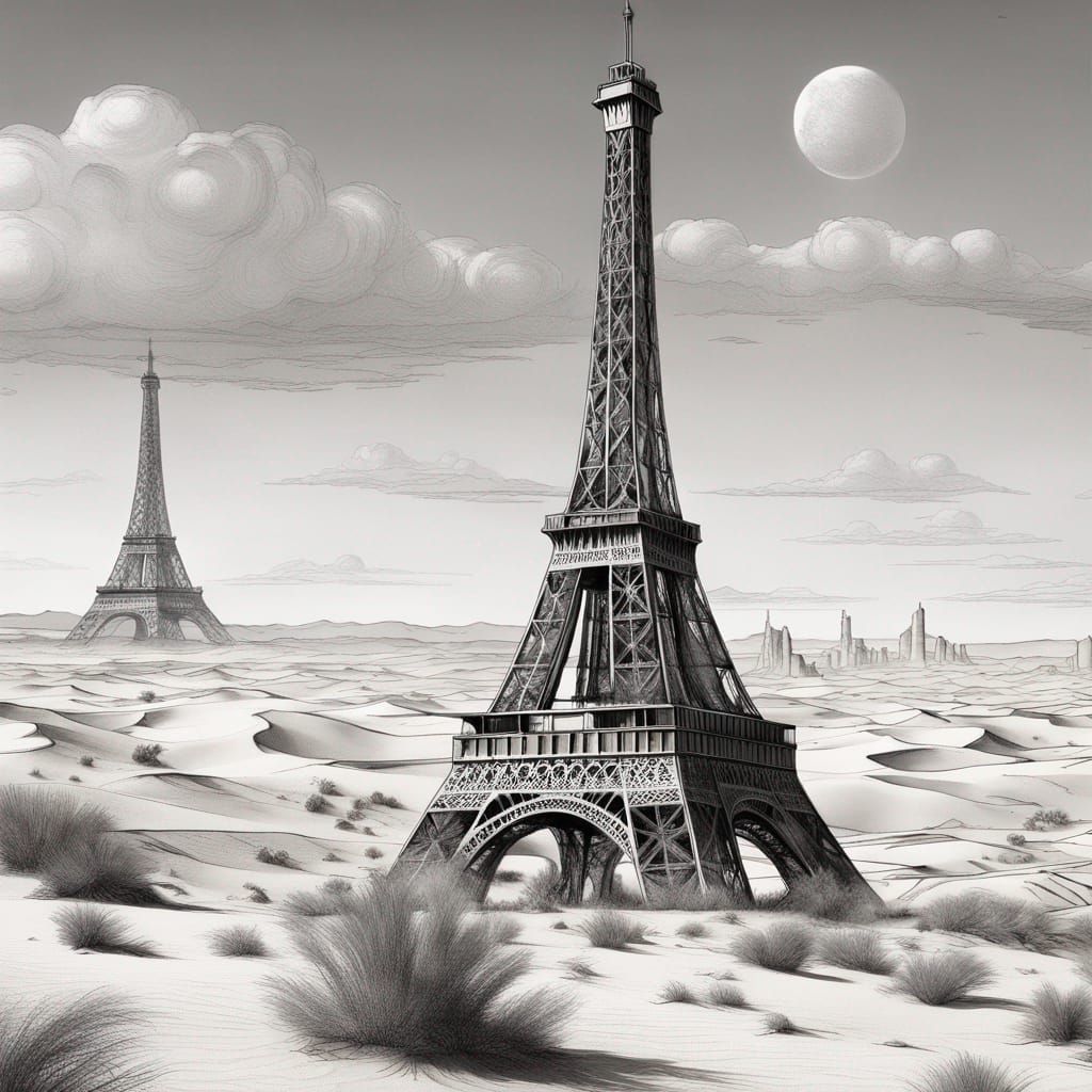 Eiffel Tower in the desert