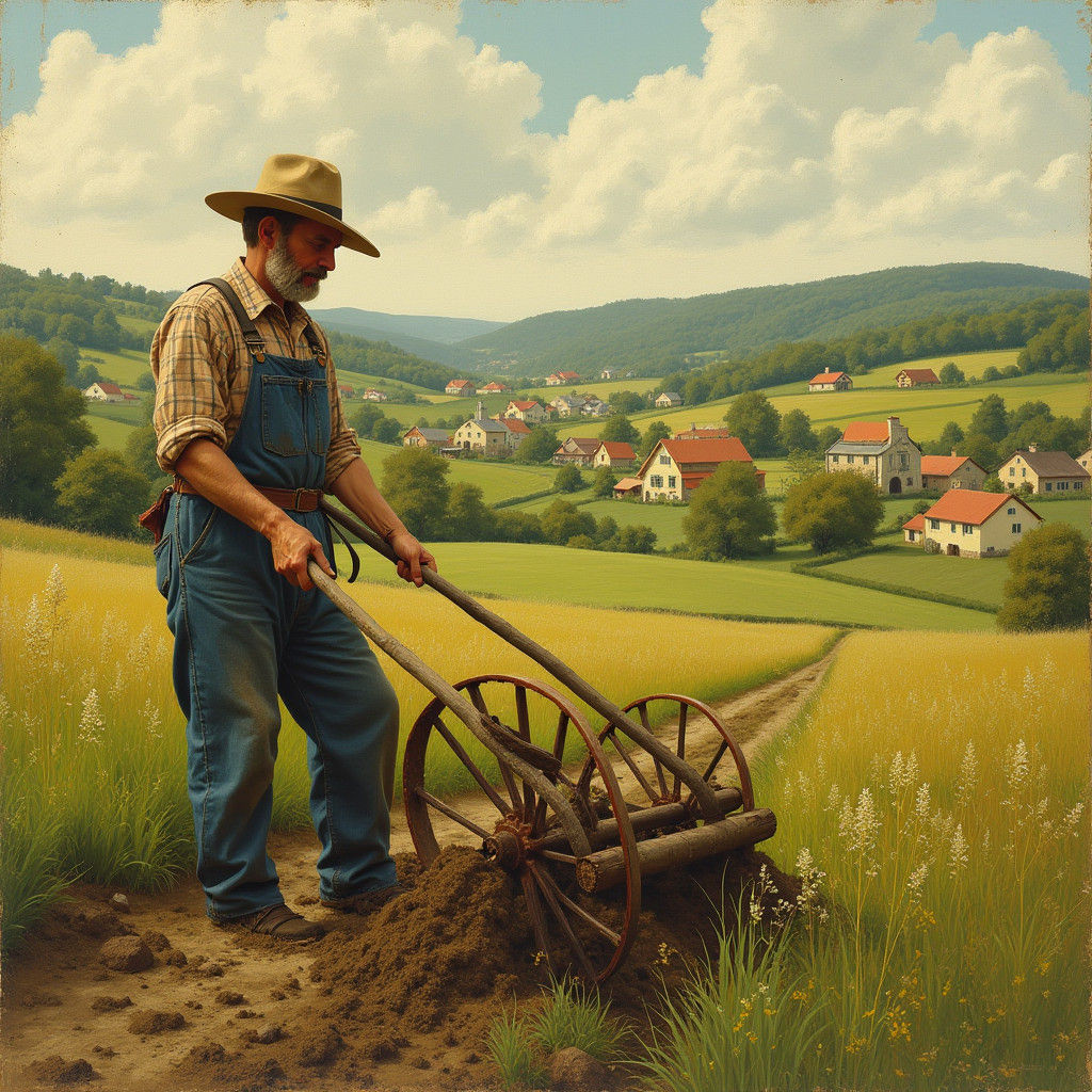 Idyllic Rural Village Inspired by Impressionism