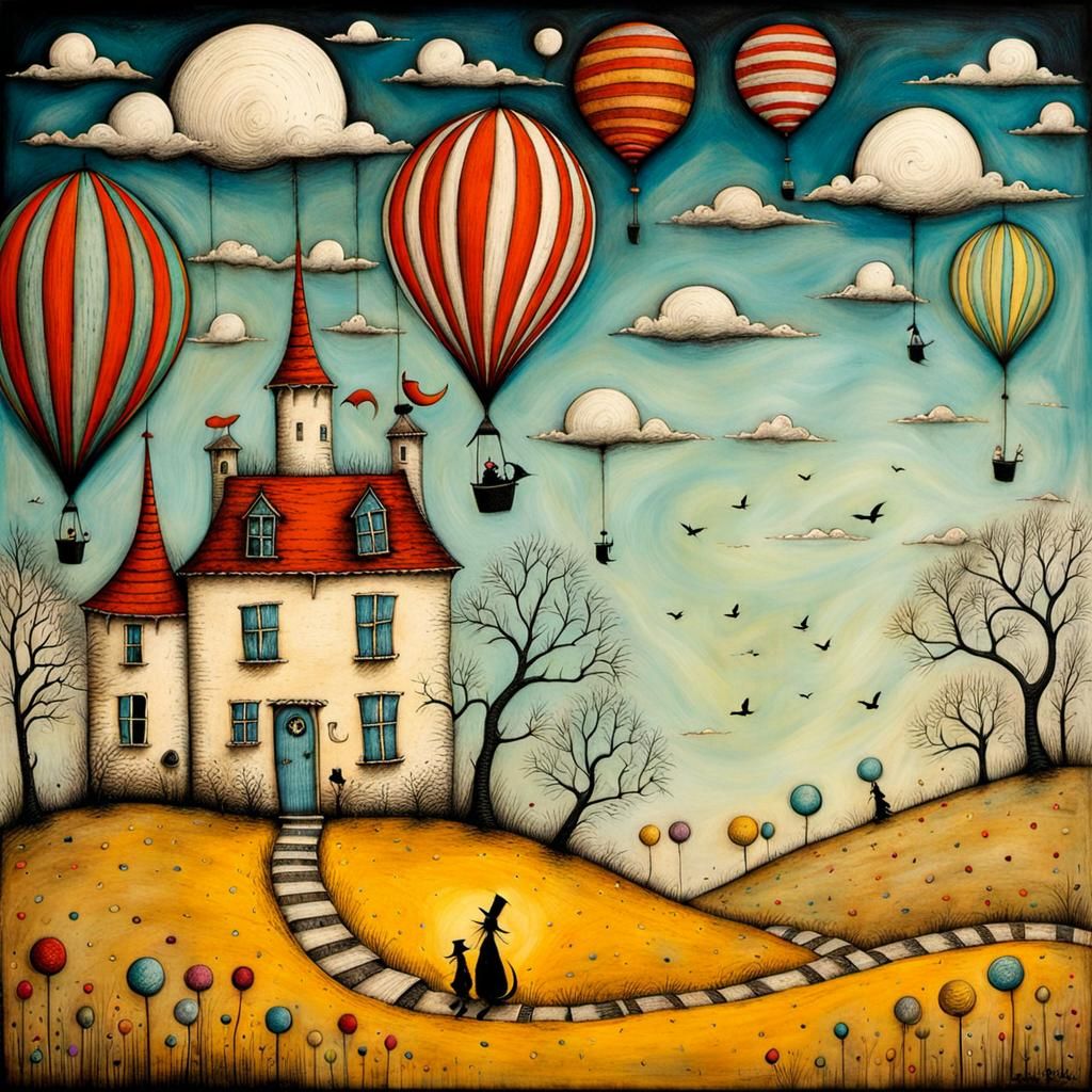 Whimsical Dreamland Fantasy Illustration