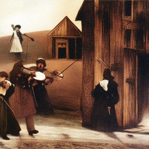 Surreal Fiddler on the Roof Illustration