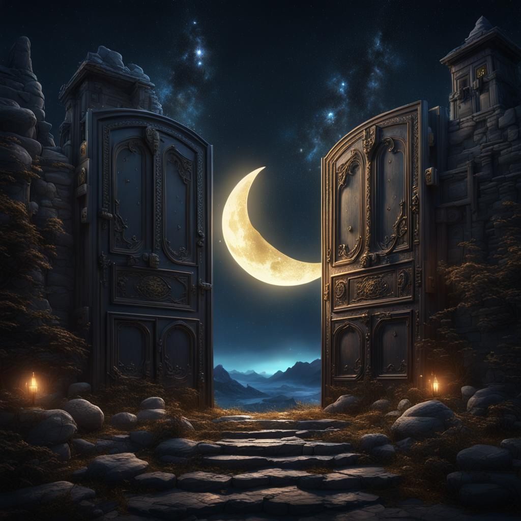 Dreamscape: Starlit Sky and Dream Symbols in Matte Painting