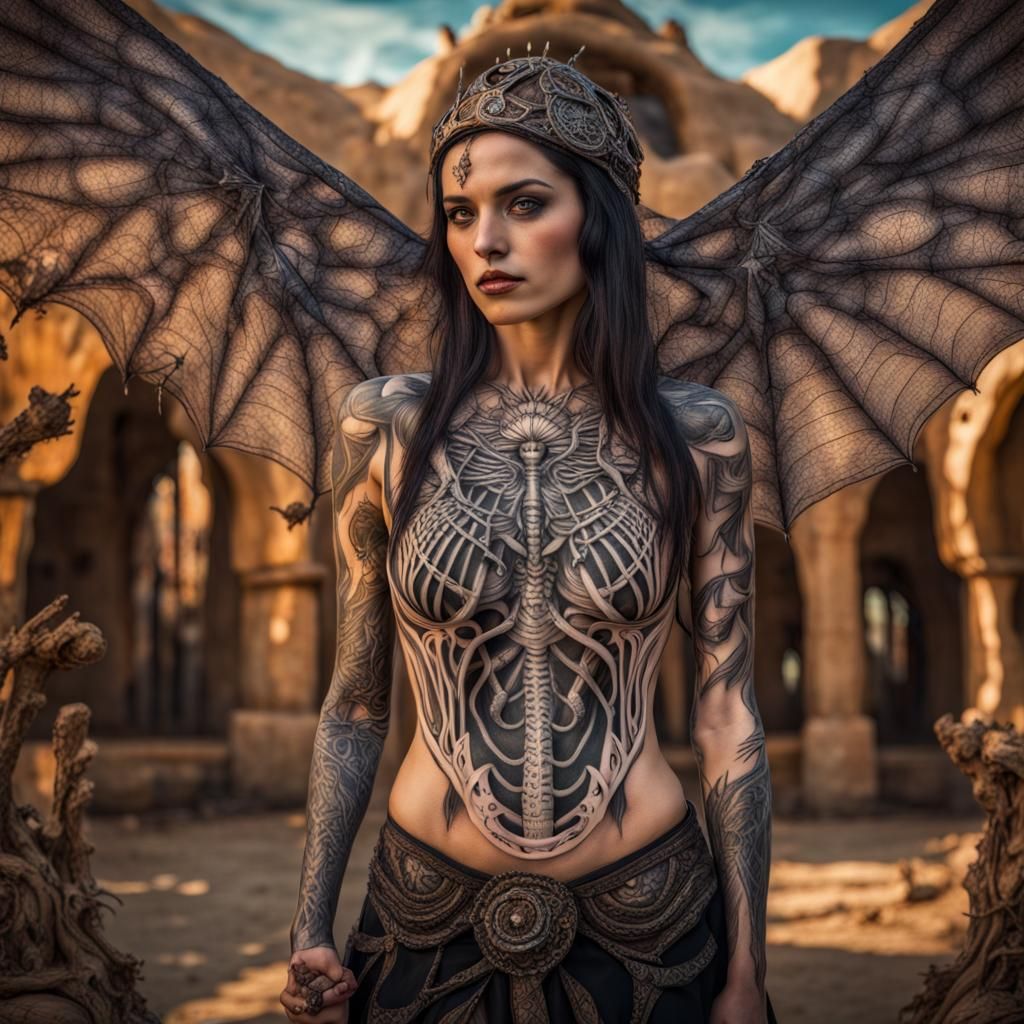 Halloween Princess Mandala Tattoo in Desert Oasis