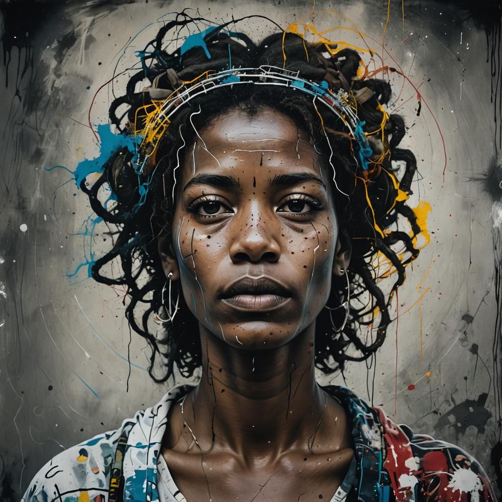 Meditative Woman Portrait with Healing Energy Aura