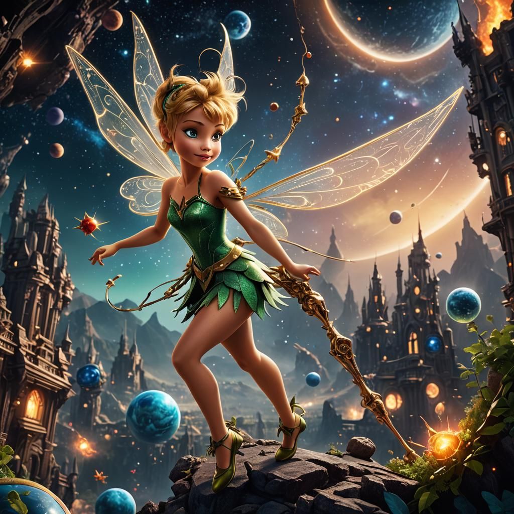 Tinkerbell's Space Adventure: Detailed Matte Painting