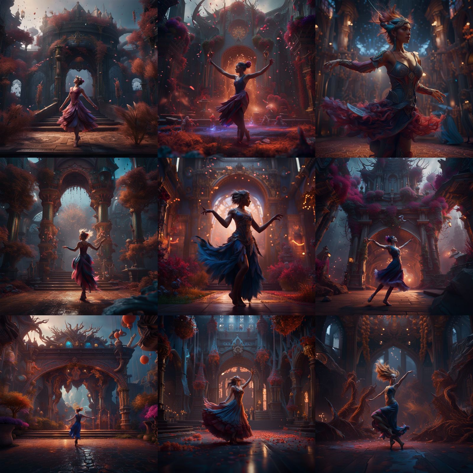 Fantastical Dance Scene in Deep Color