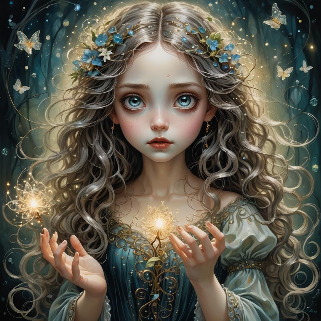 Enchanting Fairy Girl with Magic Sparks