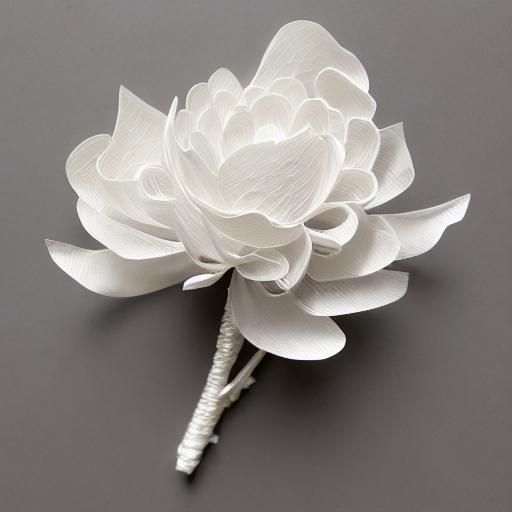 Intricate Paper Sculpture: Peony Boutonniere Masterpiece