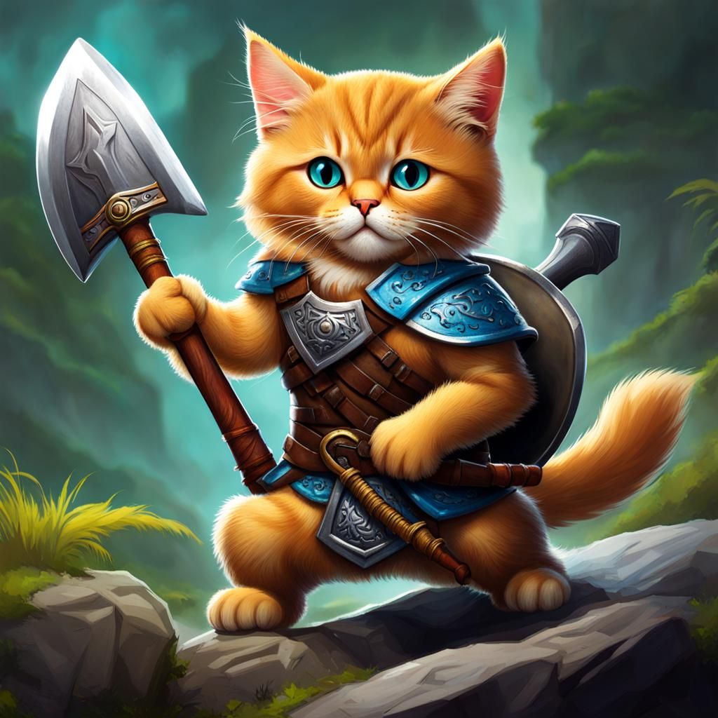 Adventure Cat Warrior with Axe