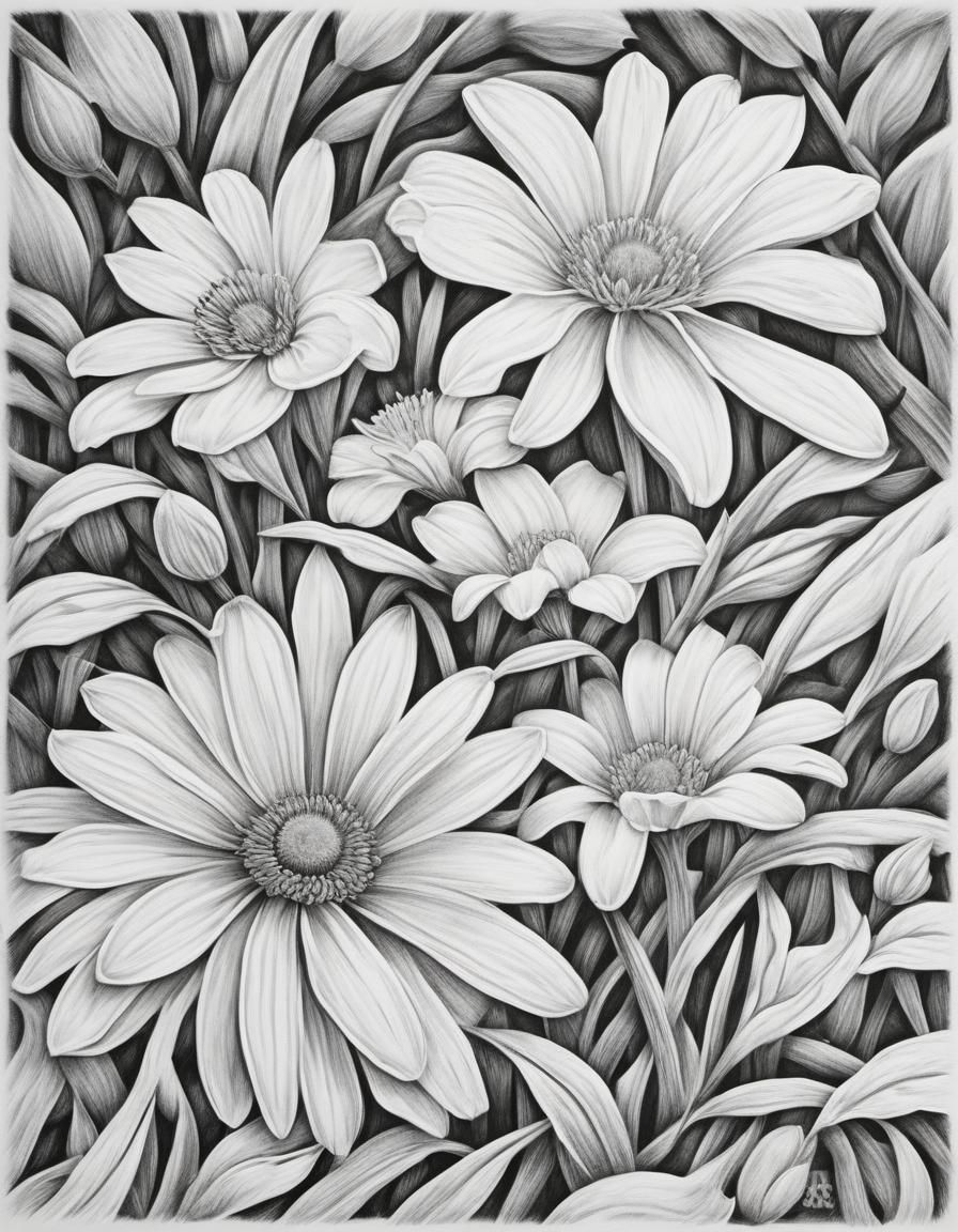 Contrasting Colored Pencil Drawing with No White Space