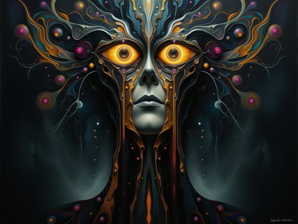 Baroque Surrealist Portrait of a Face Made of Objects