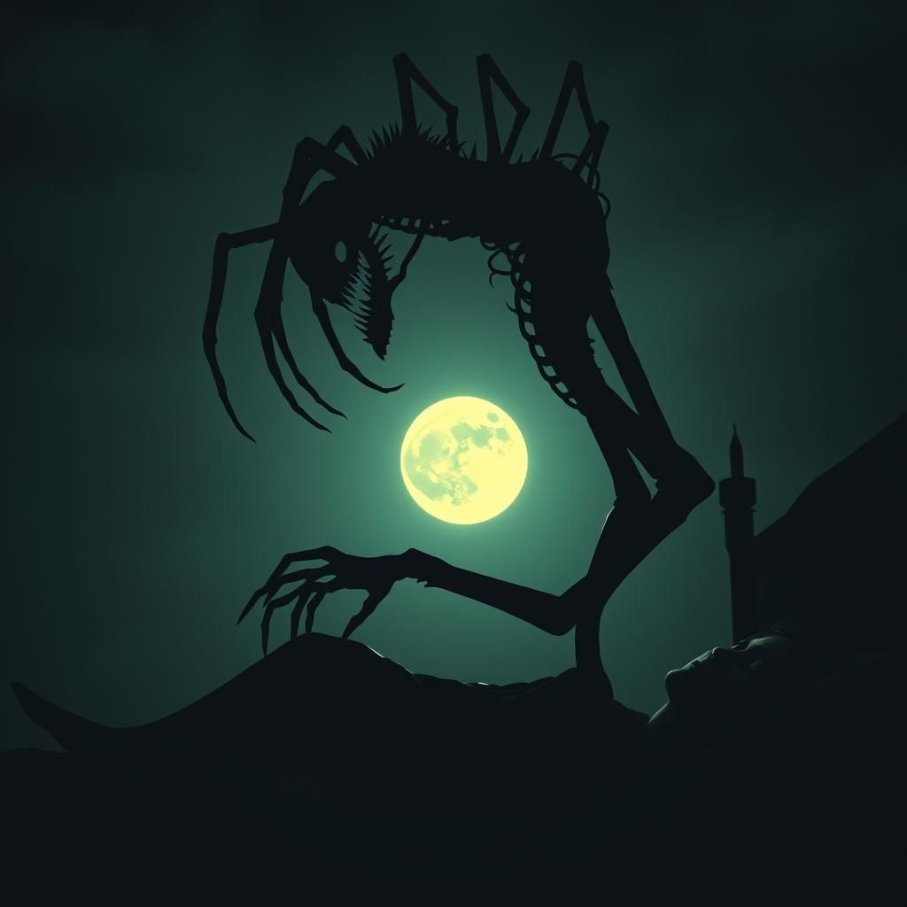 Nightmarish Shadow Figure Looms Over Sleeper