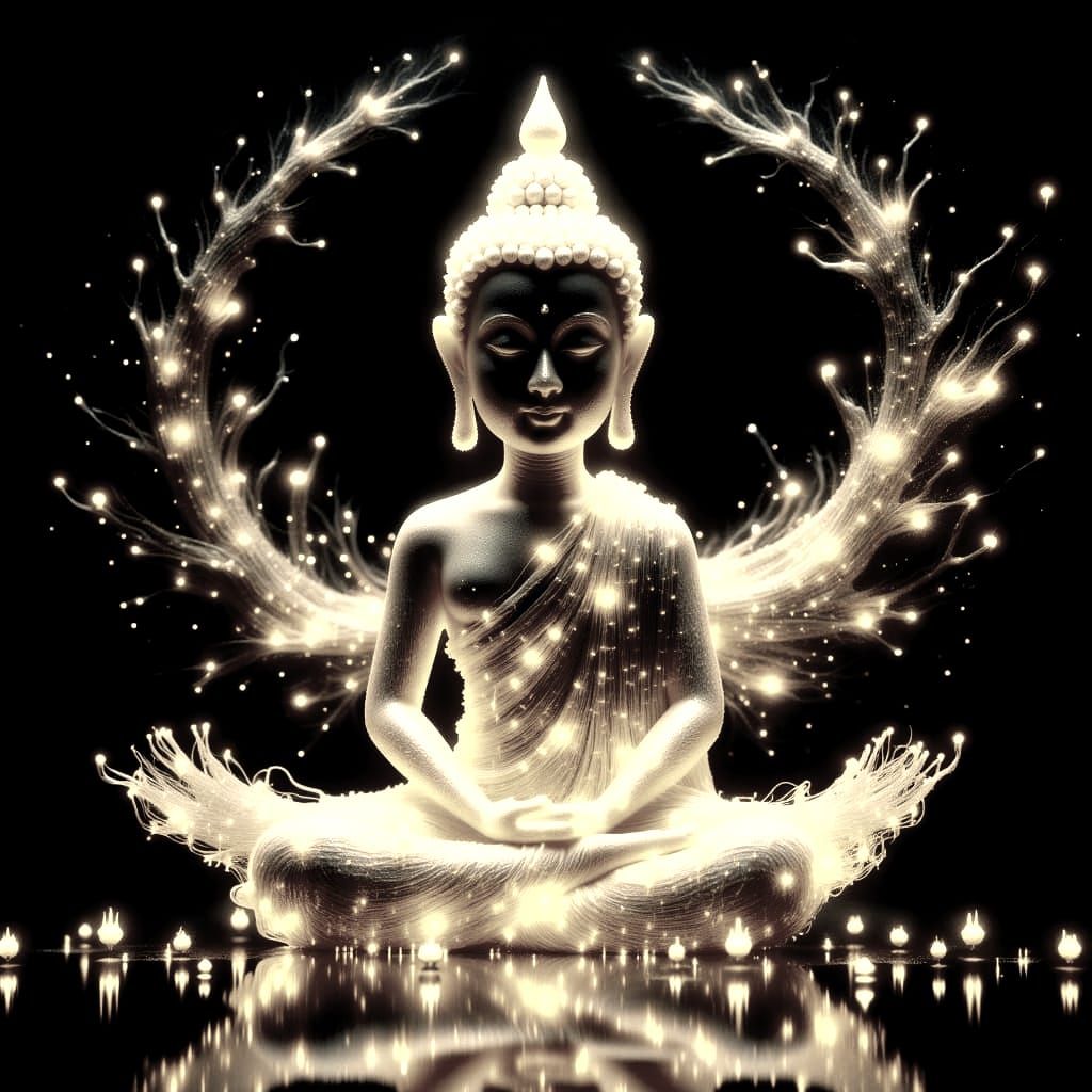 Enlightened Buddha Child of Light in Lotus Position