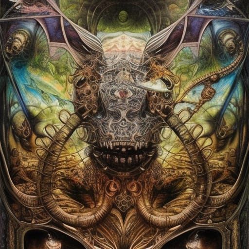 Steampunk Rhinoceros in International Gothic Style