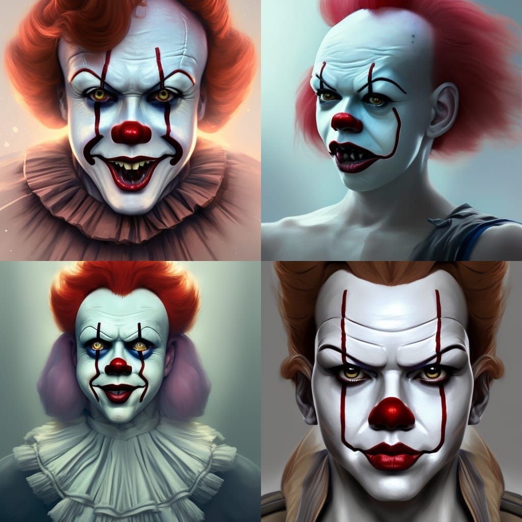 Detailed Pennywise Portrait in Trending Art Style