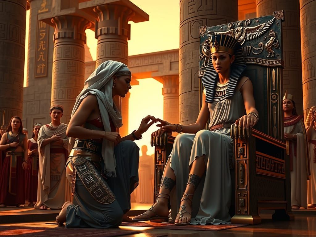 Assyrian Warrior Woman Honors Egyptian Queen in Ancient Temp...