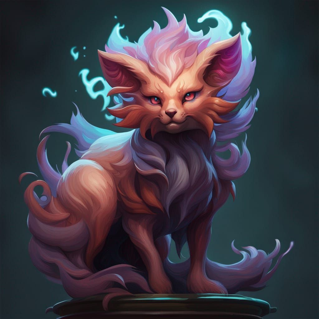 Demonic Eldritch Fox Portrait in Digital Art Style