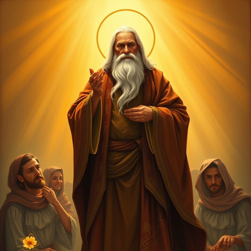 Enlightened Sage in Art Nouveau Style