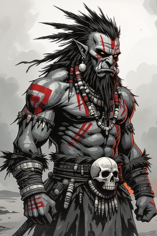 Ancient Demonic Chieftain on Desolate Battlefield