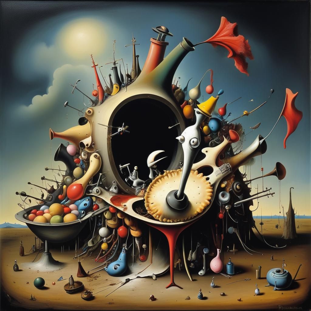 Surreal Saxophone Player in Oil Painting Style