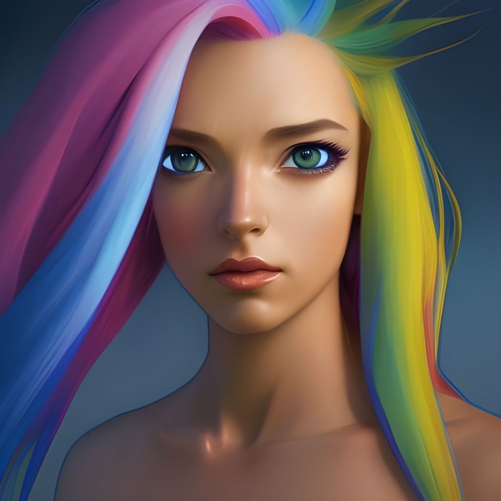 Rainbow Dash Portrait in Hyperdetailed Style