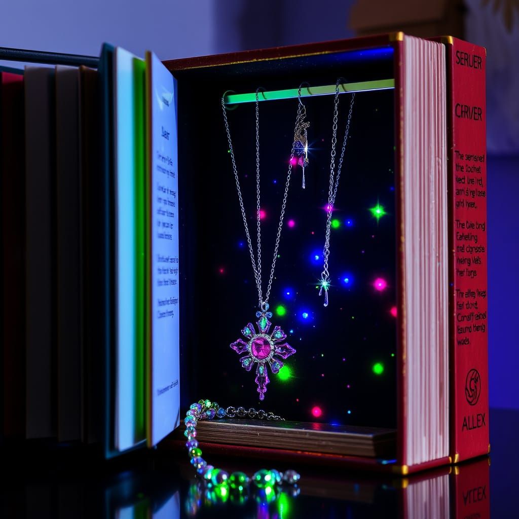 Glitter Jewellery with Neon Sparkles in Bookcase