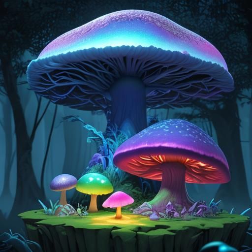 Belekok Tikotok in Iridescent Forest, Digital Art