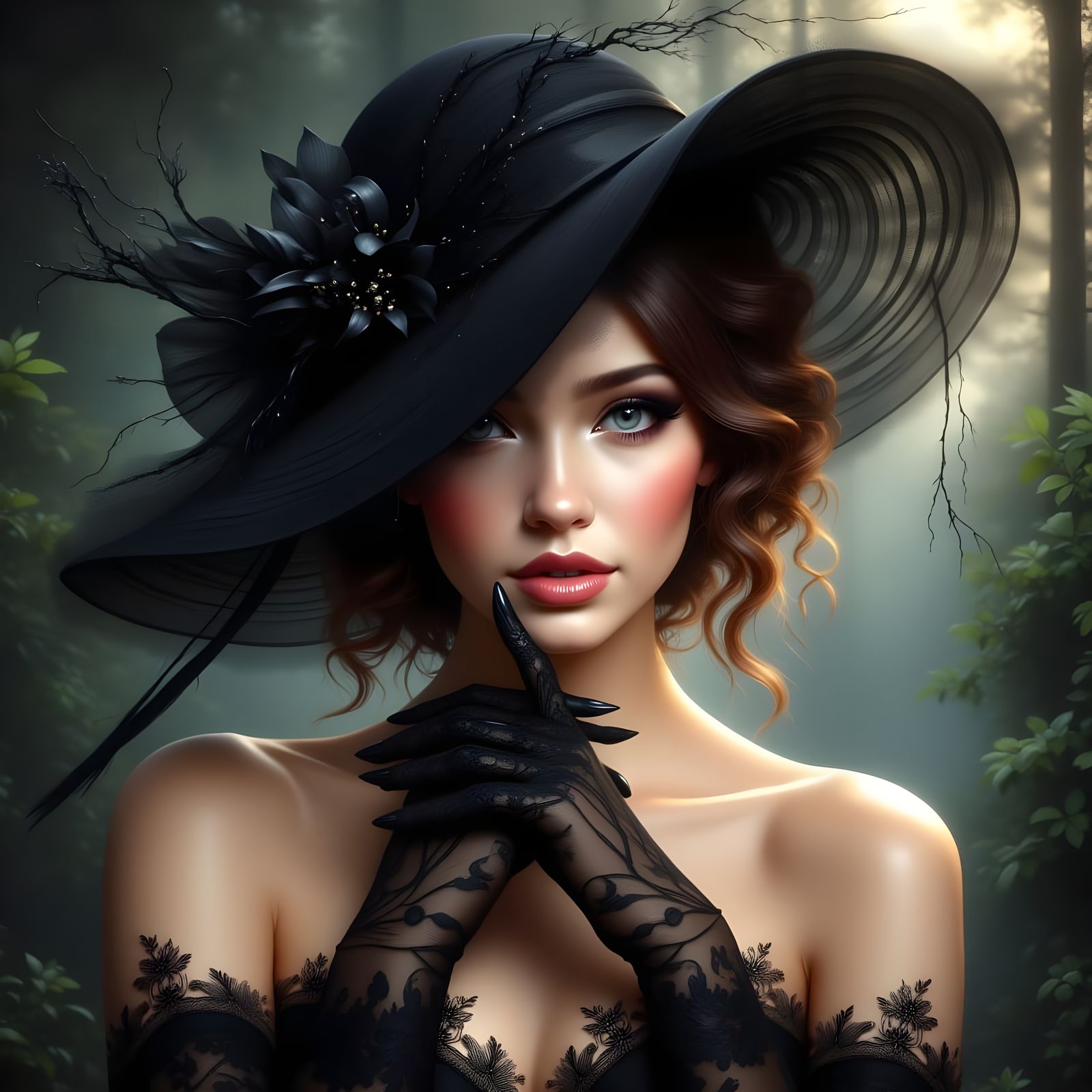 Glamorous Beauty in a Cinematic Oil Painting Style