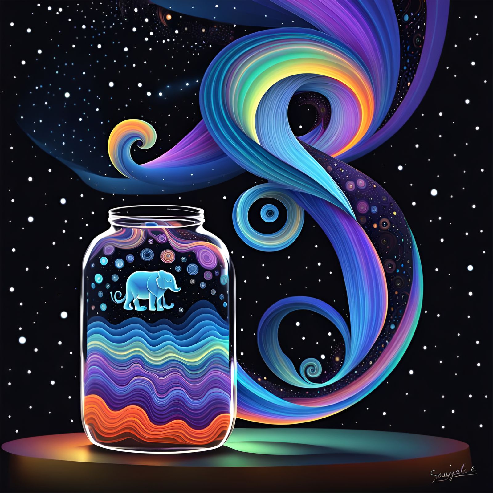 Abstract Space Creation in a Jar: Zentangle Style